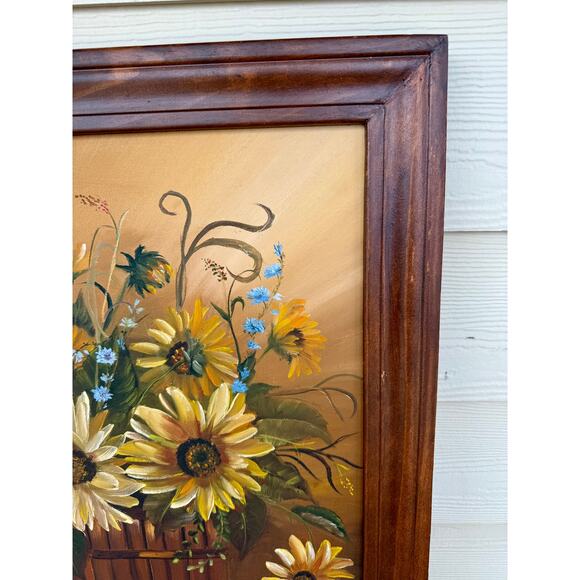 Original Still Life Sunflowers in a Basket Painting by Nona Bass - Picture 6 of 8